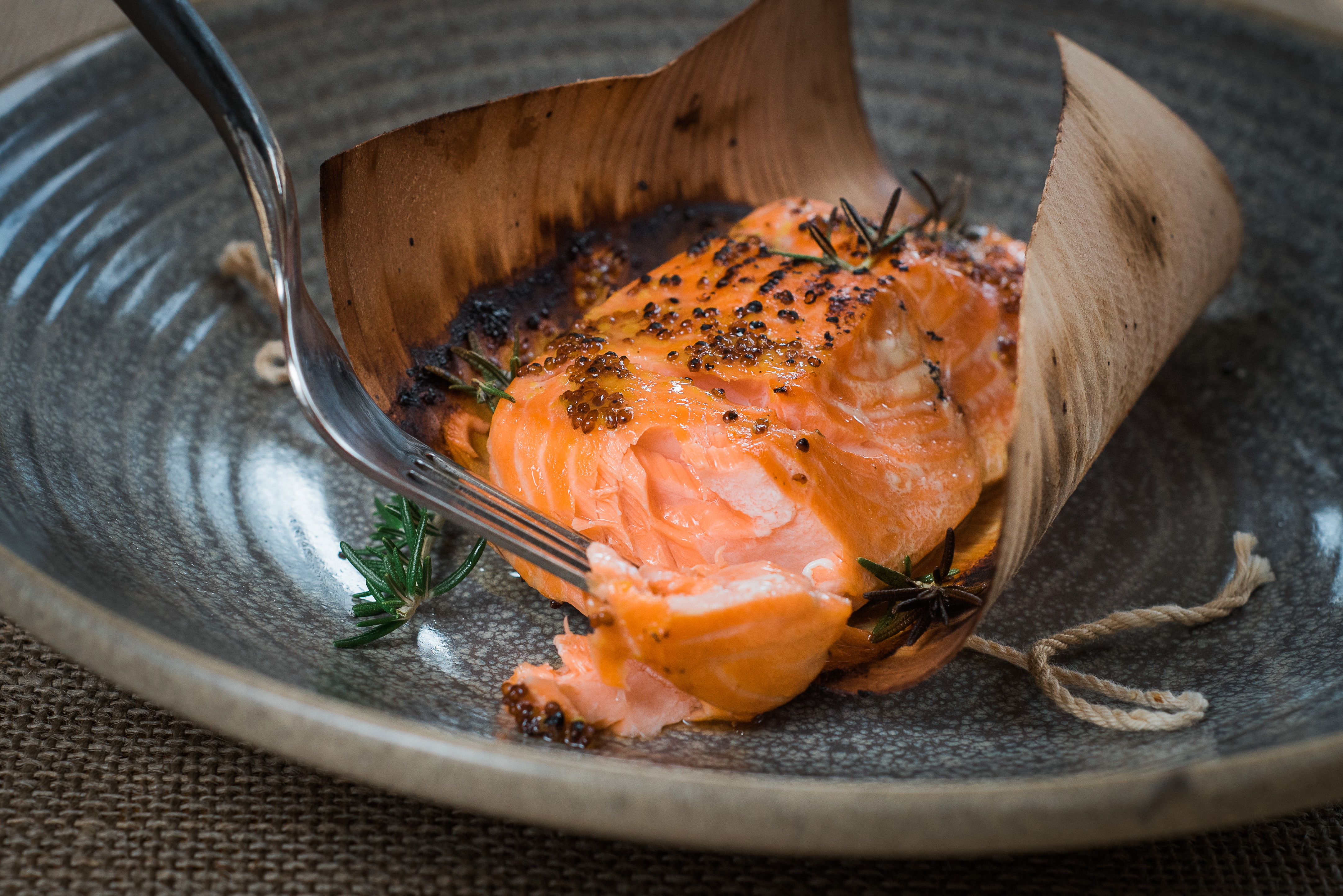 Cedar shop wrapped salmon